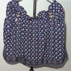 Maurices Western Button Accent Mini Skirt Navy Orange White A-Line Pockets XL